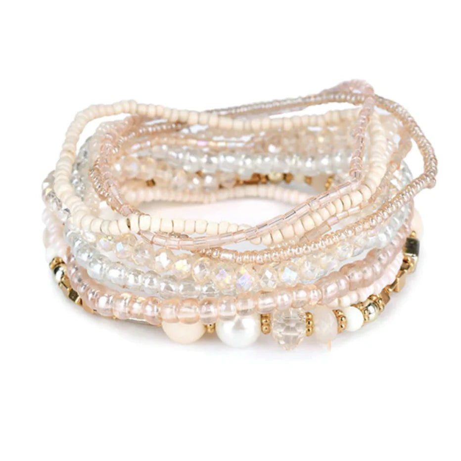 Light Pink Stretchy Bracelet Set
