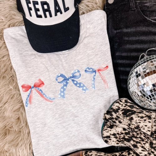Patriotic coquette bow tee sublimation T-shirt