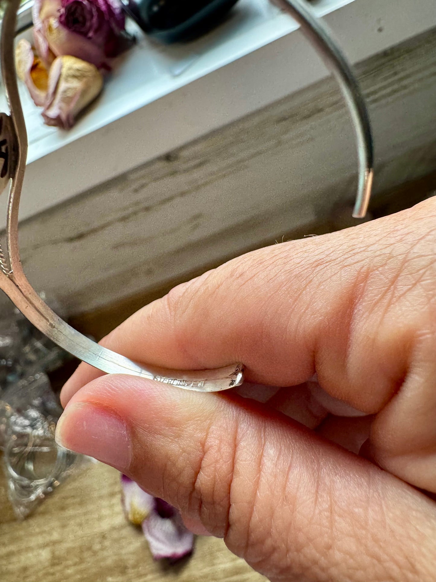 Multistone Cuff Bracelet – Malachite, Spiny Oyster, or Pink Opal – Sterling Silver - pick yours