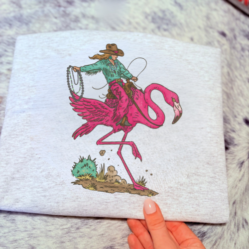 Bucking flamingo sublimation T-shirt