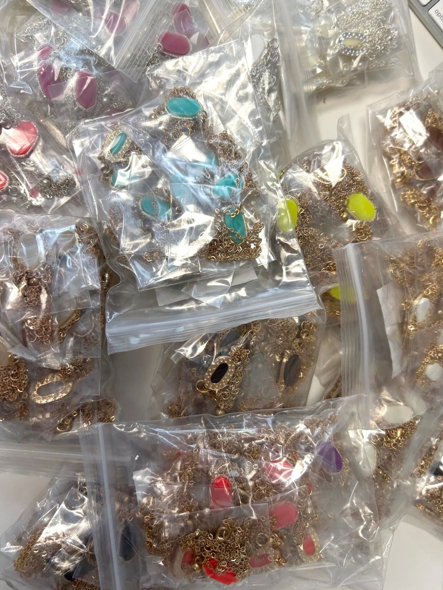 Dainty Mini Hex Necklaces in Silver + Gold Chain