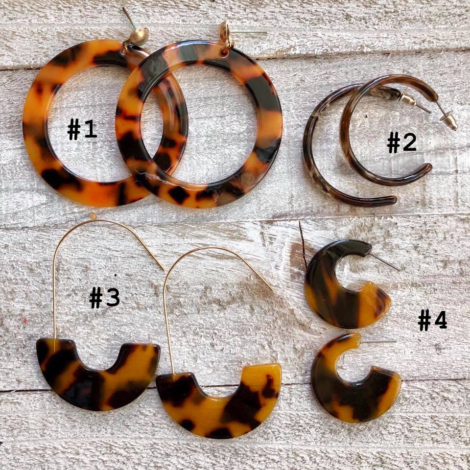 Tortoise Leopard Resin Earrings