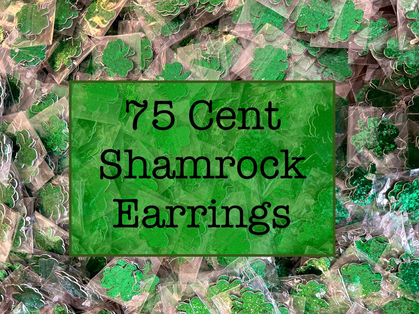 🍀 Shamrock Glitter Earrings 🍀