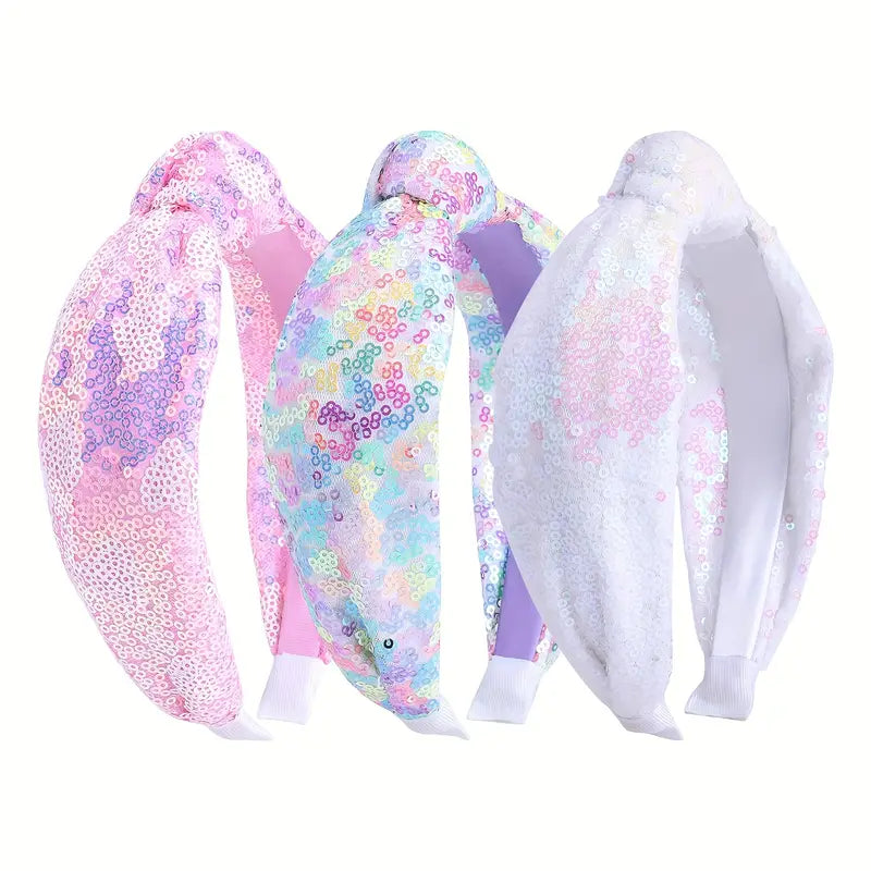 Sequin Glitter Pack of 3 Headbands