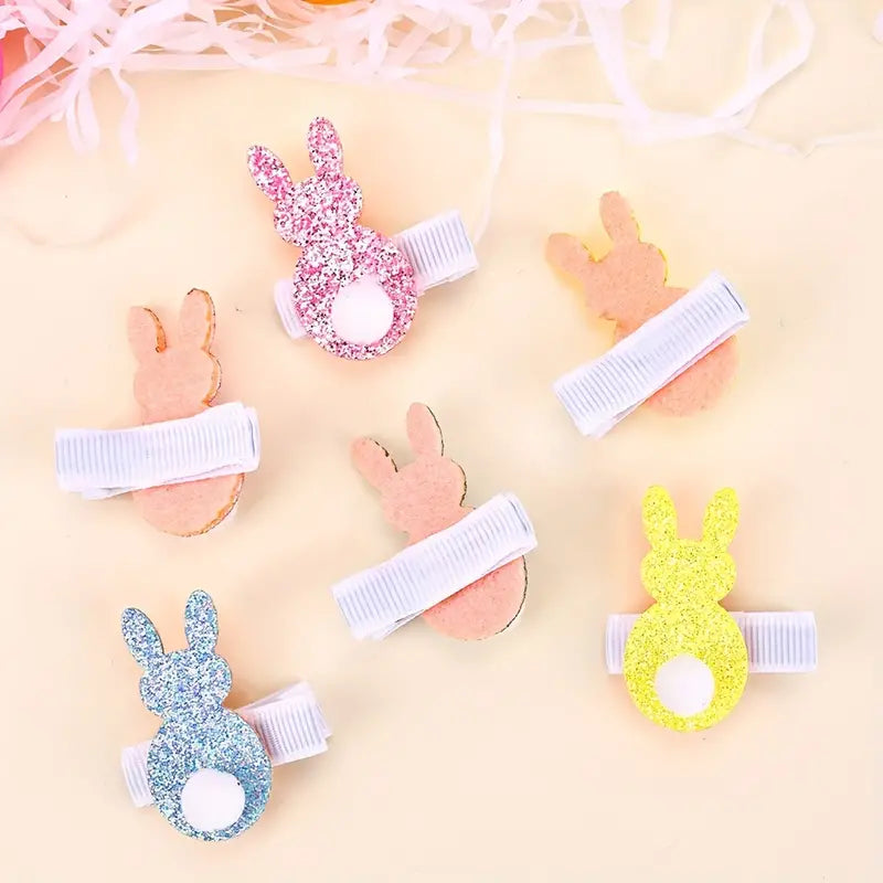 ๐ธ Easter Glittery Bunny Hair Clips