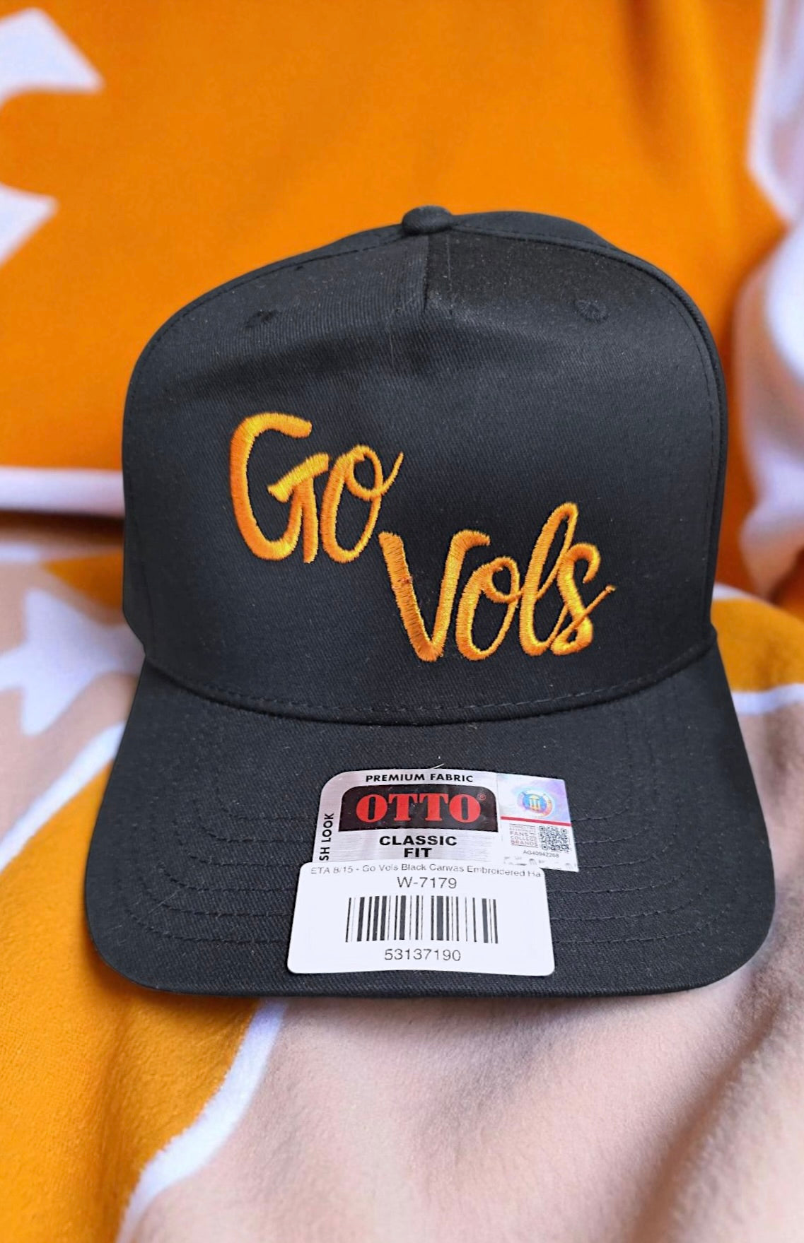 SC - Go Vols Black Canvas Embroidered Hat