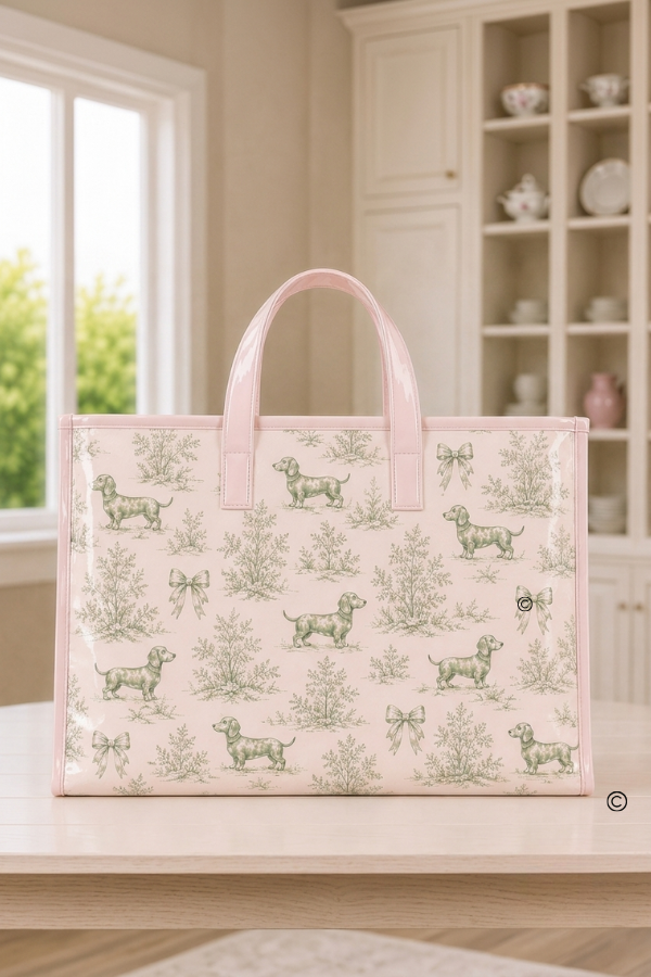 SC - ETA 10/15-10/29 The Doxie Darlin' Pink Vinyl Tote©