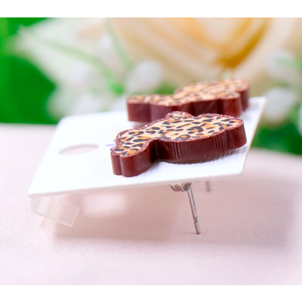 Leopard Cheetah Easter Bunny Rabbit Earrings Glitter Studs