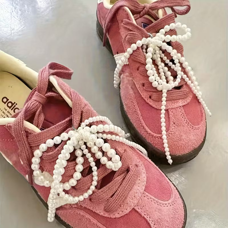 Pearl Bow Shoe Lace Charms
