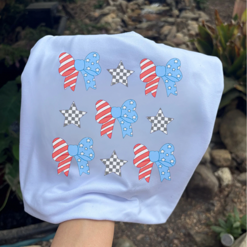 Patriotic bow sublimation T-shirt