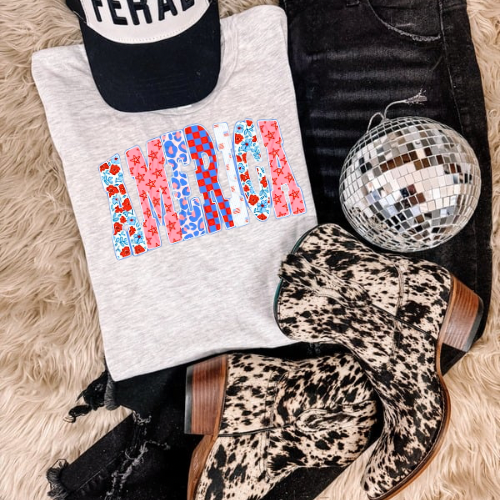 Groovy America sublimation T-shirt