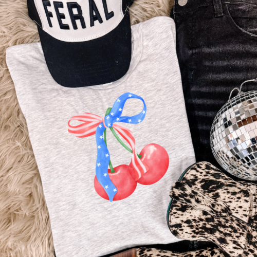 Patriotic cherry tee sublimation T-shirt