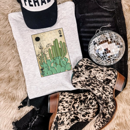 Cactus playing card sublimation T-shirt