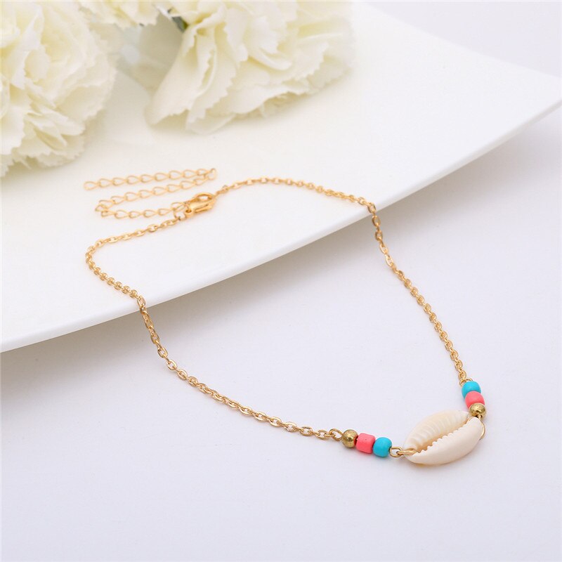 Gold Shell Beaded Necklace