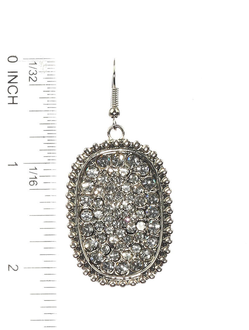 Clear Crystal Pave Hang Earrings