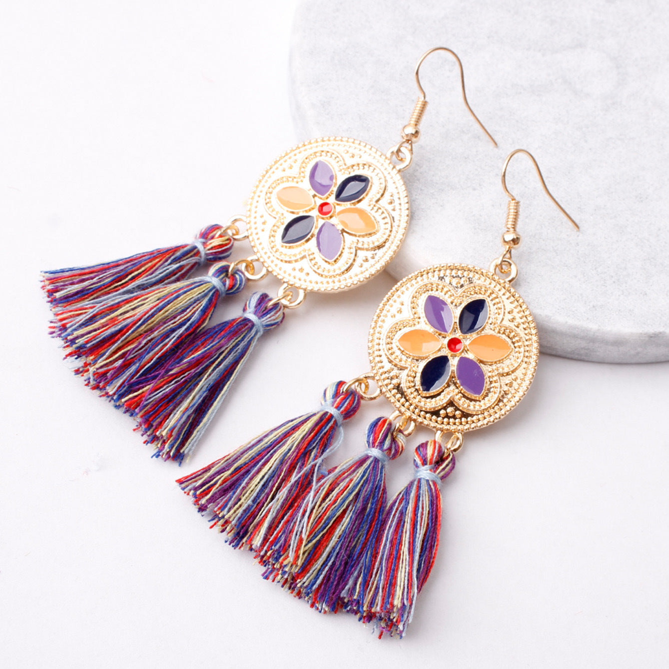 Rainbow July Tassel Earrings