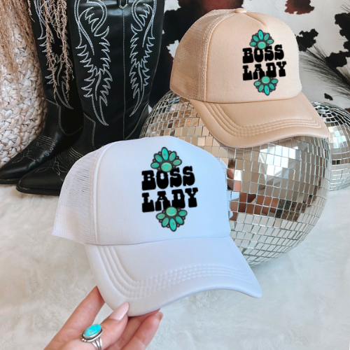 Boss lady western trucker hat