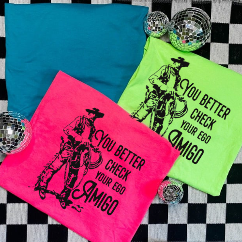 Check your ego amigo neon sublimation T-shirt