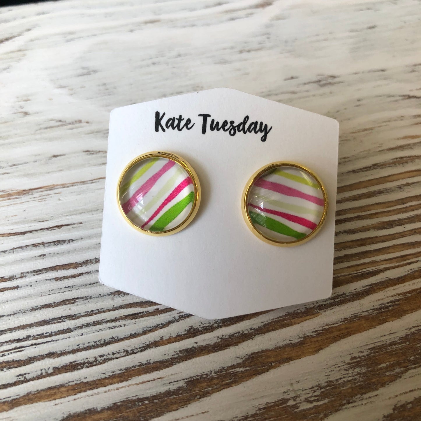 Summer Stripes Stud Earrings