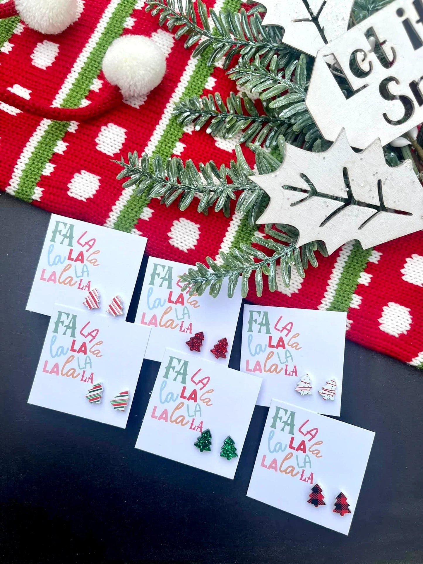 ๐Fa La La La La Tree Stud Earrings