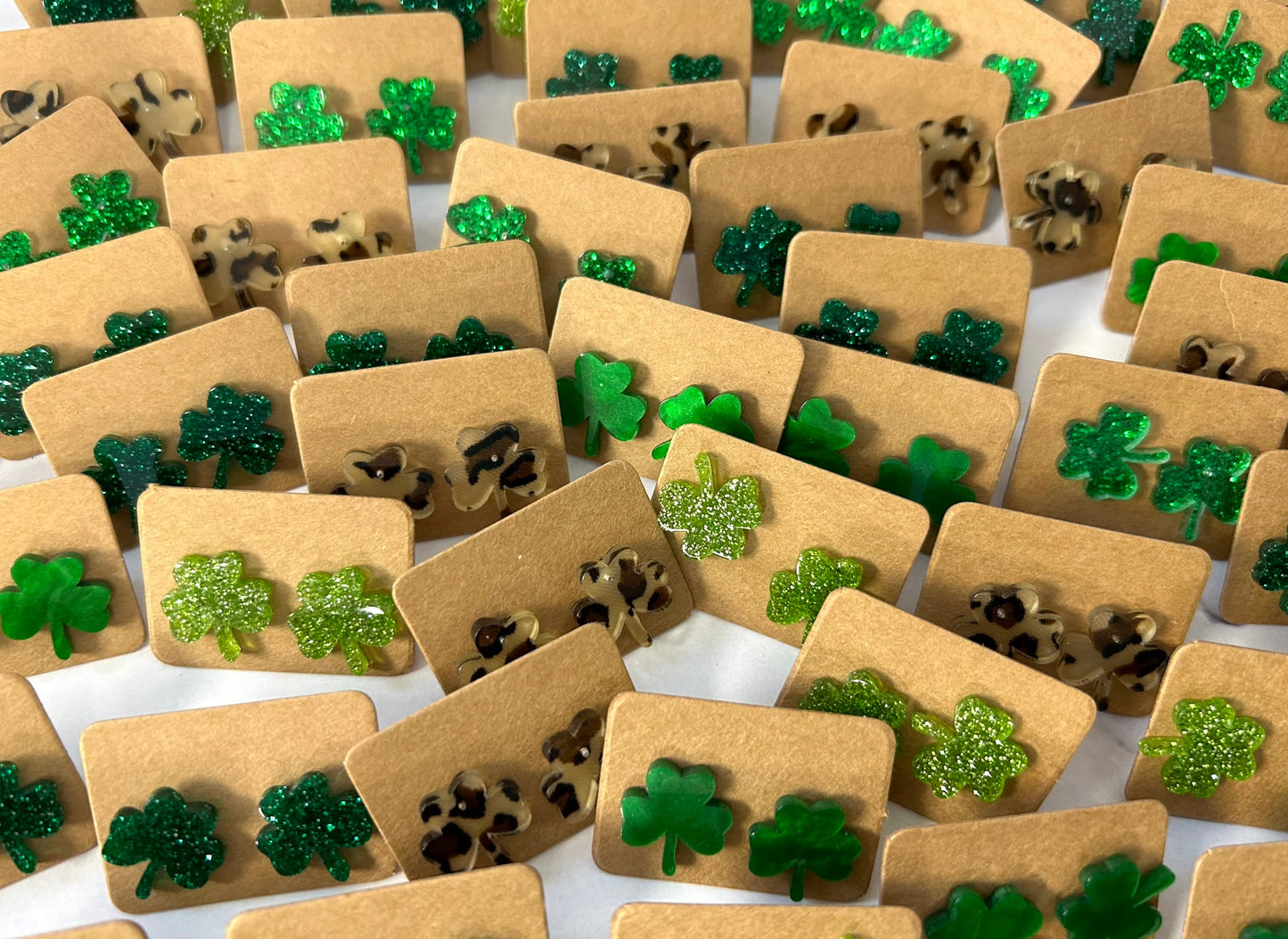 π OMG! Shamrock Acrylic Stud Earrings π