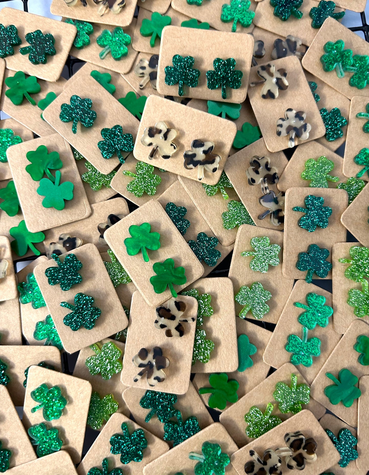 π OMG! Shamrock Acrylic Stud Earrings π