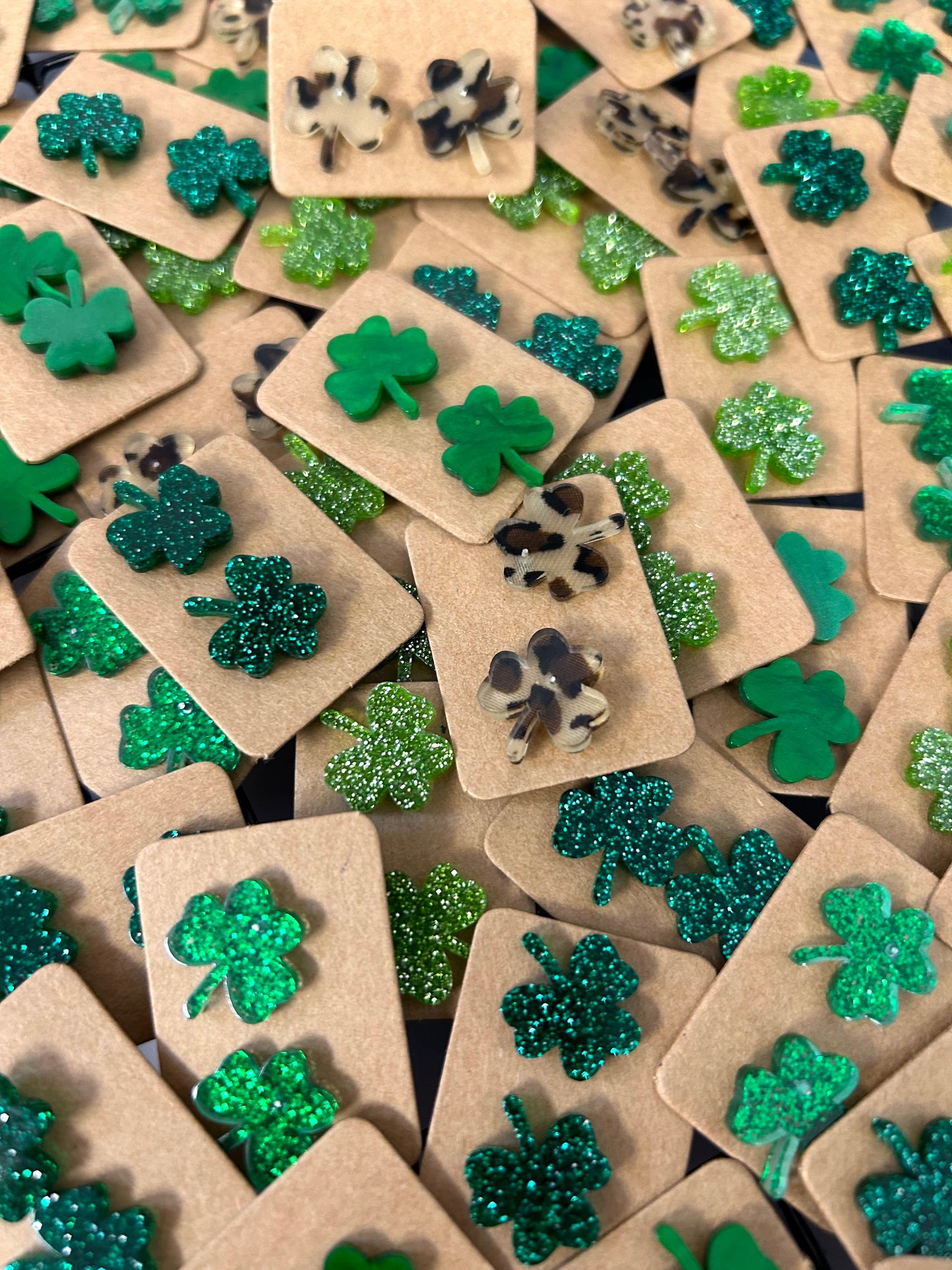 π OMG! Shamrock Acrylic Stud Earrings π