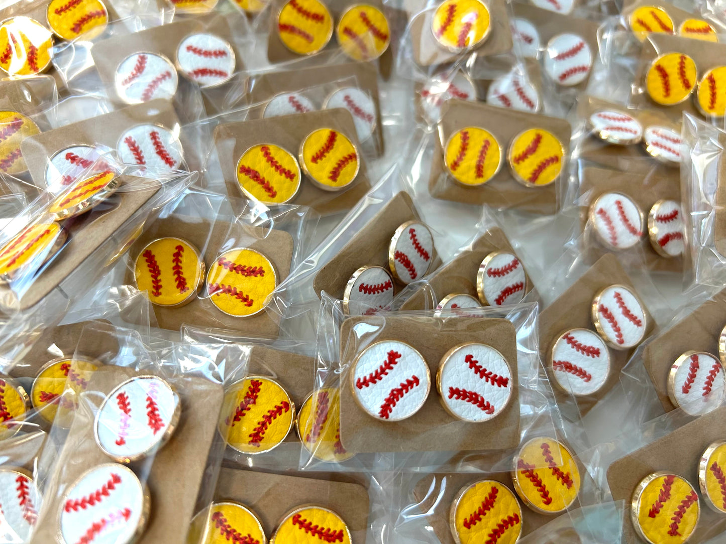 ⚾ Baseball + Softball Leather Stud Earrings ⚾