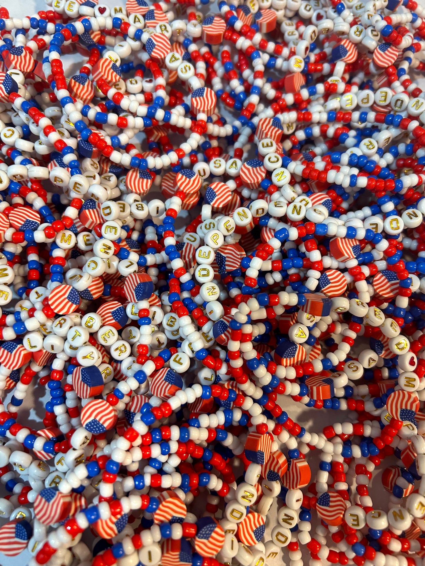 ❤️Red, White + Blue Patriotic Mix Stretchy Bracelets 💙🤍