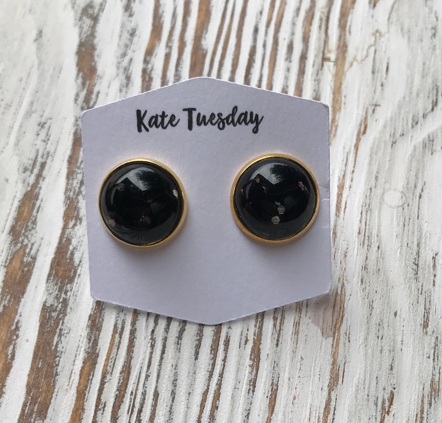 Black Glitter Halloween Earrings