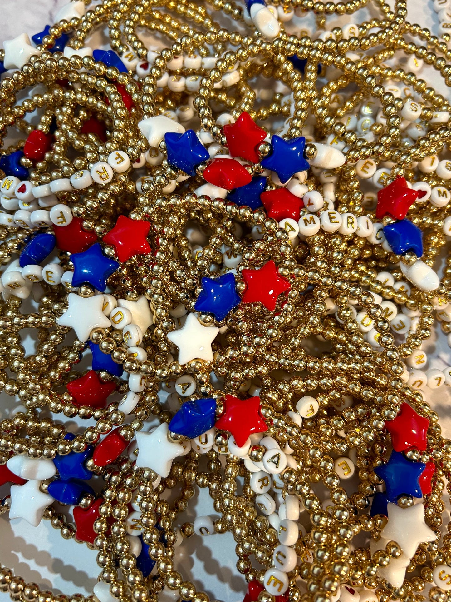 ❤️Gold Patriotic Bracelets Mix💙