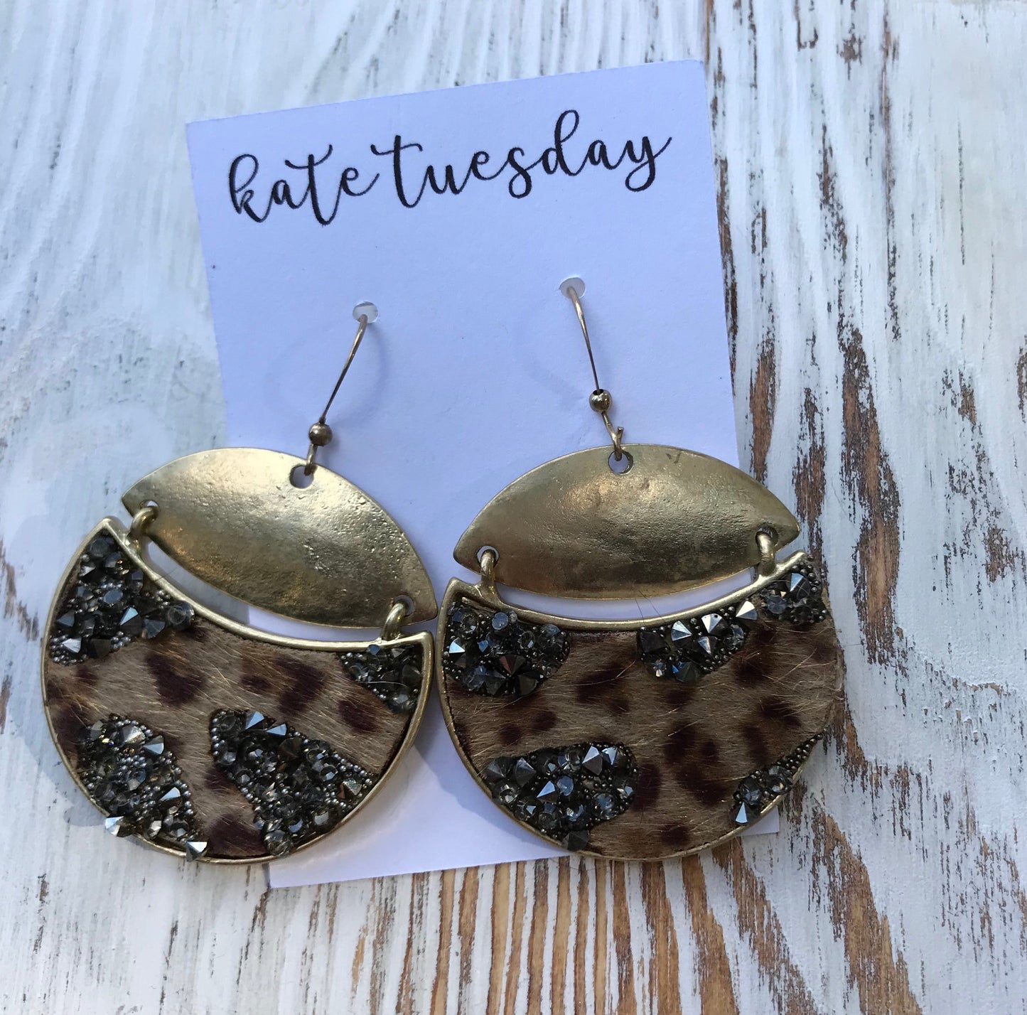 Gun Metal Cheetah Hair Earrings