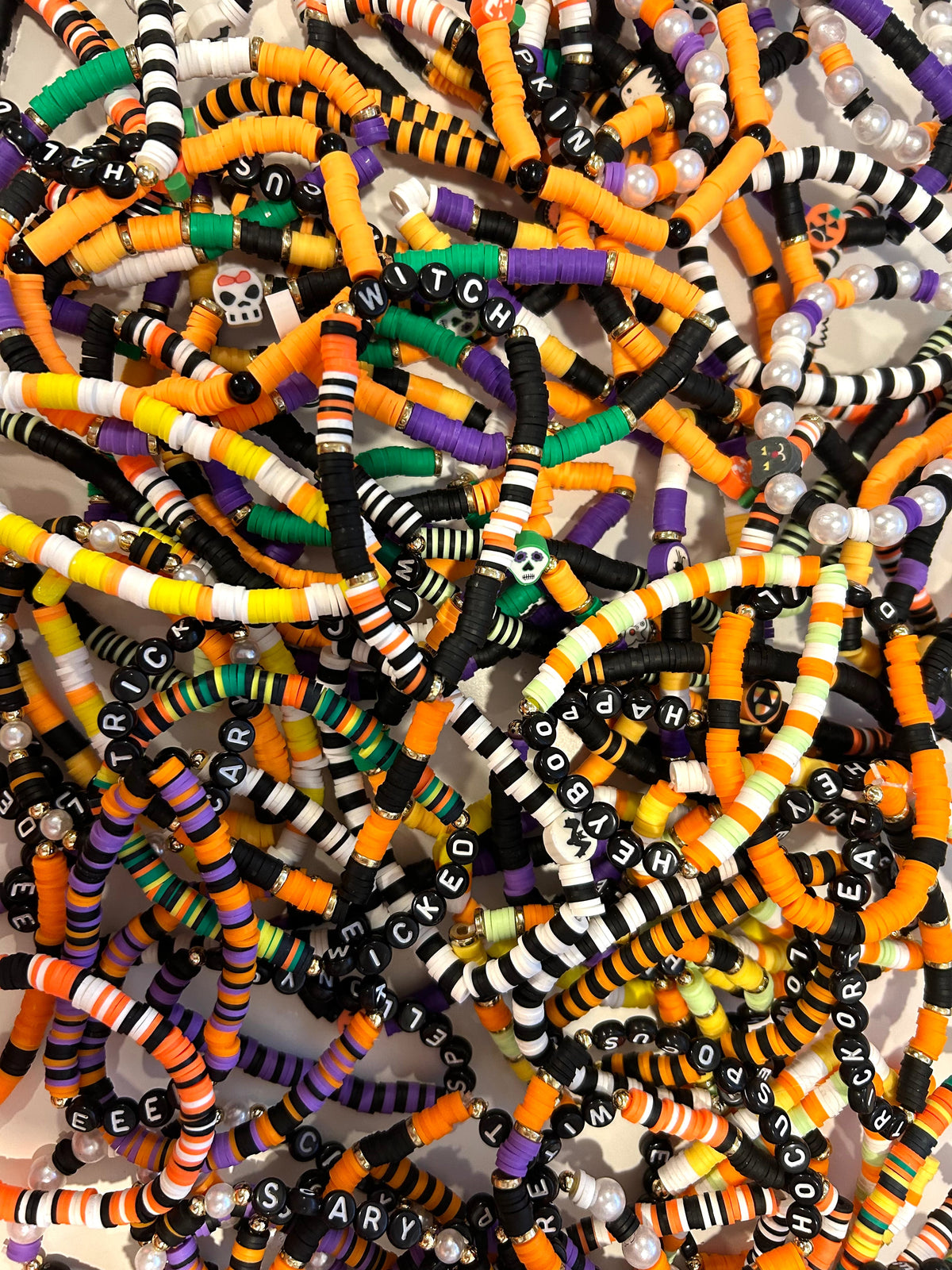 🎃Halloween Word + Colorful Bracelets