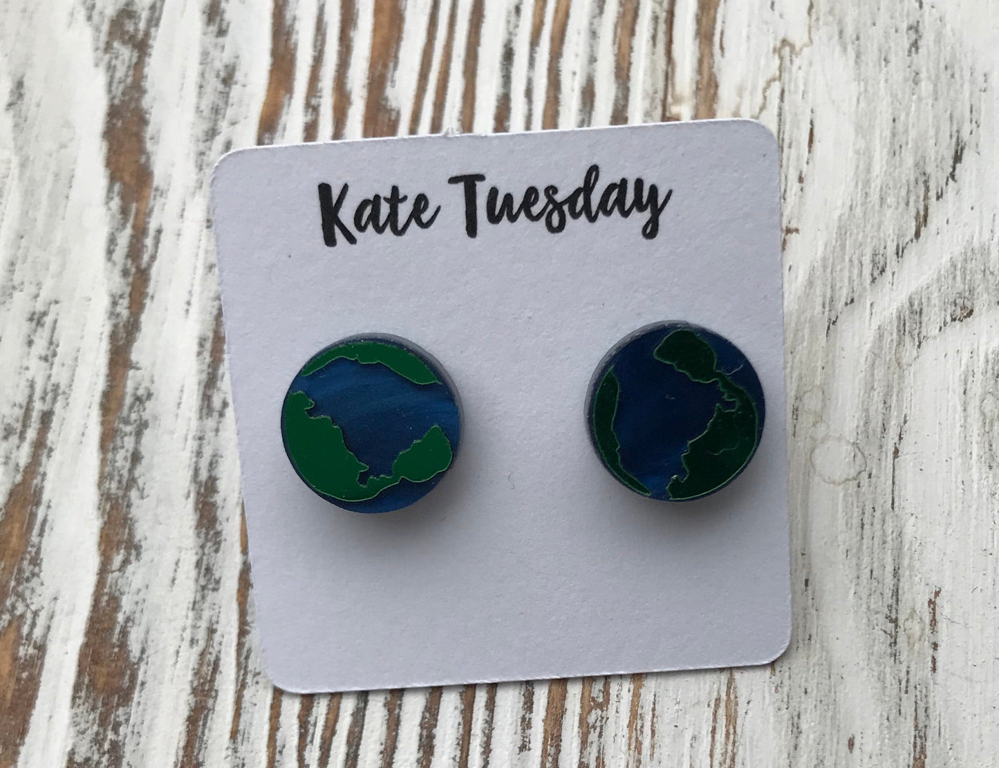 Round World Acrylic Stud Earrings