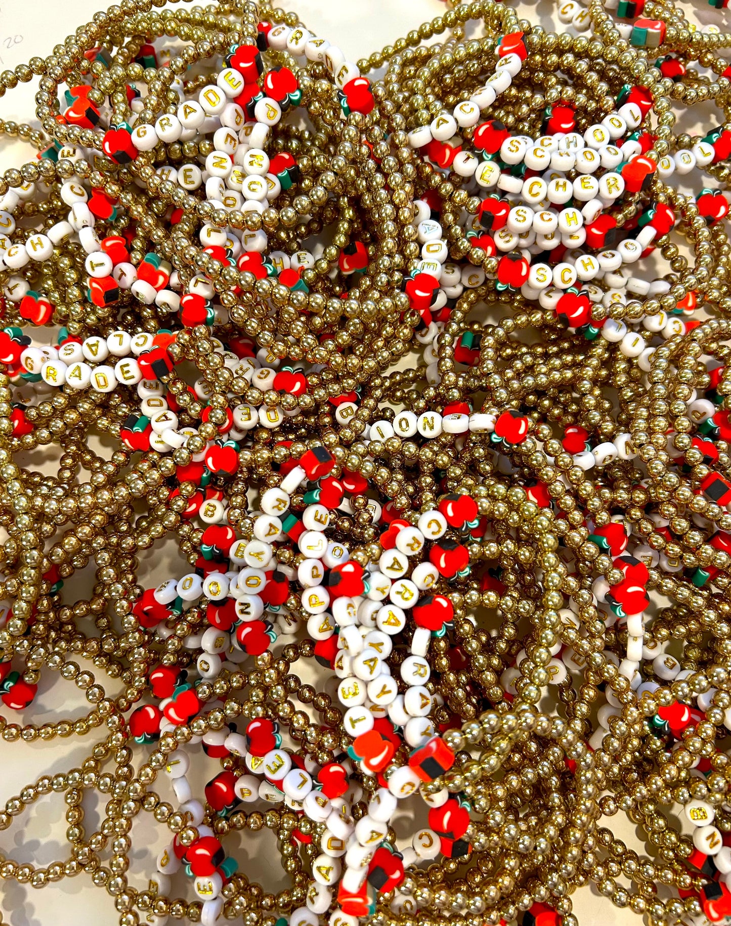 🍎Gold Back To School Bracelets