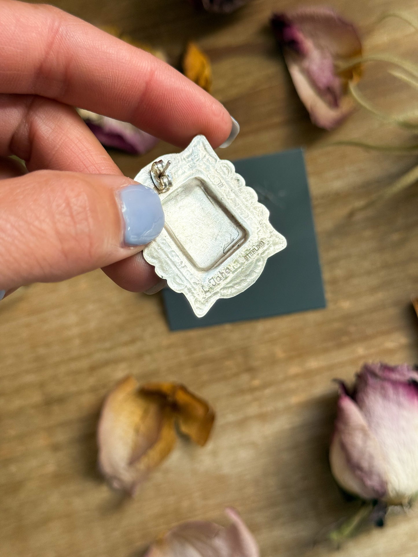 Sterling Silver Square Stud Earrings – Artist Leander Tahe – USA Made (Duplicate)