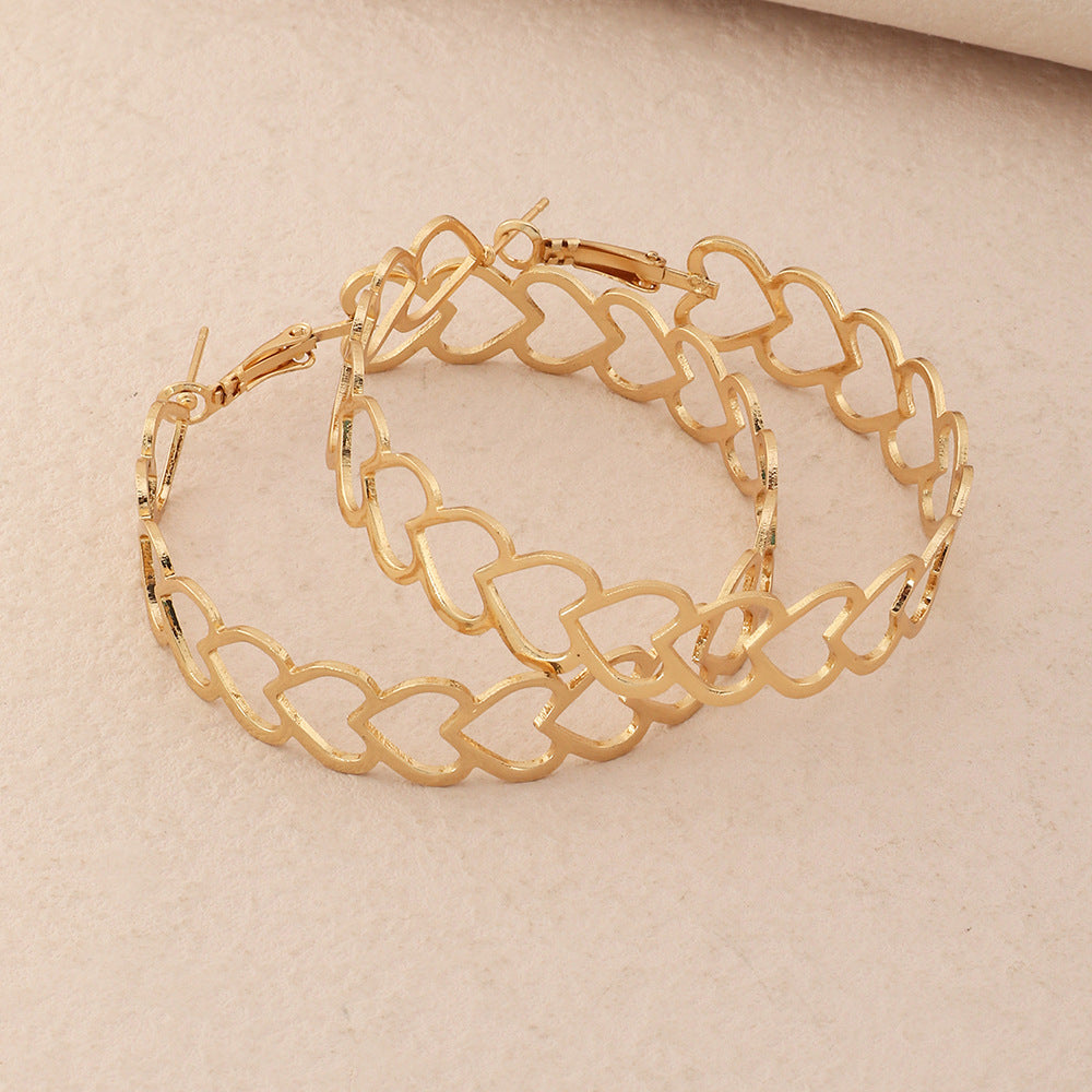 Heart Light Gold Hoops