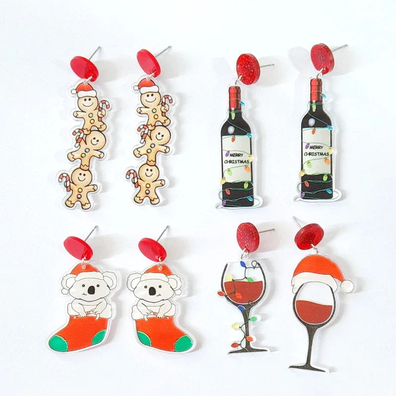 Acrylic Fun Christmas Earrings