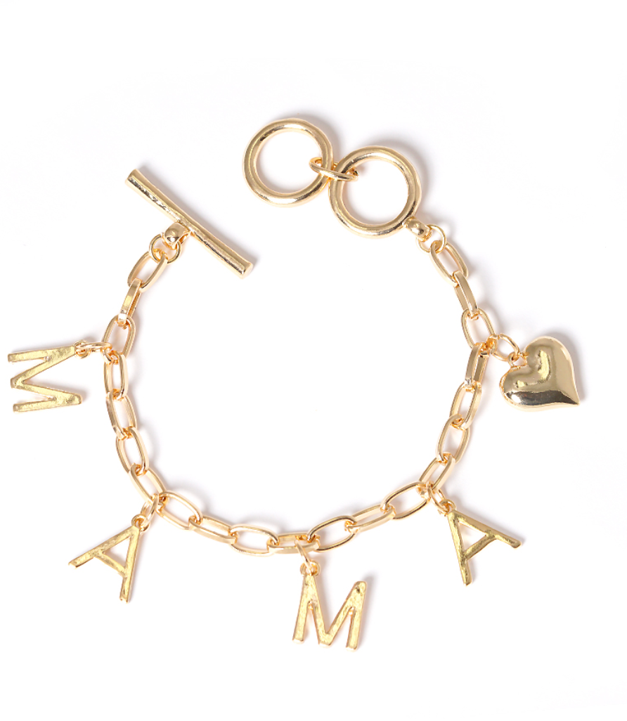 Gold Chunky Chain MAMA Bracelets Toggle Chain