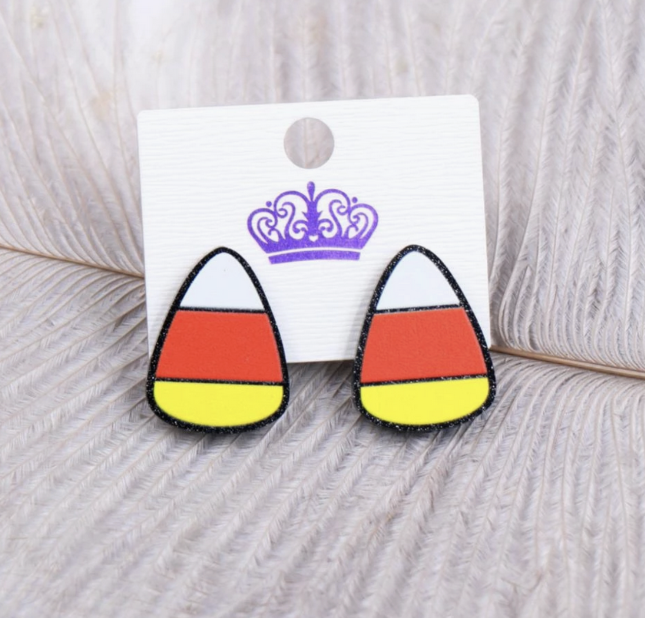 Candy Corn Halloween Stud Earrings