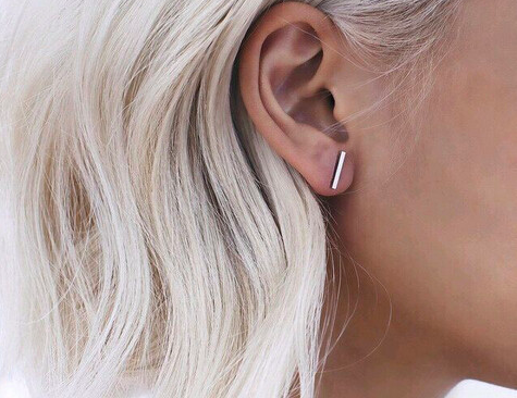 Silver or Gold Bar Crawler Earrings