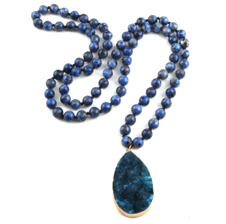 Druzy Drop Stone Statement Necklace