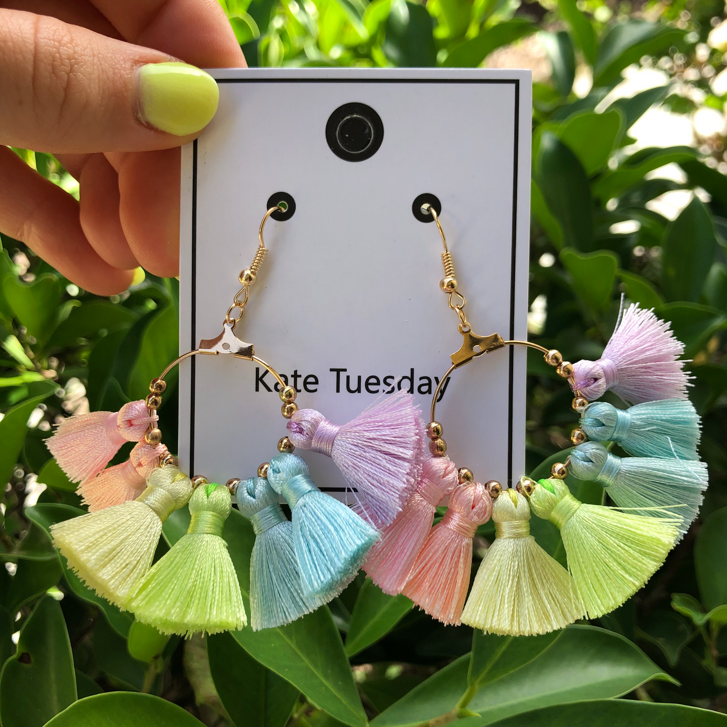 Spring Easter Pastel Tassel Hang Earrings