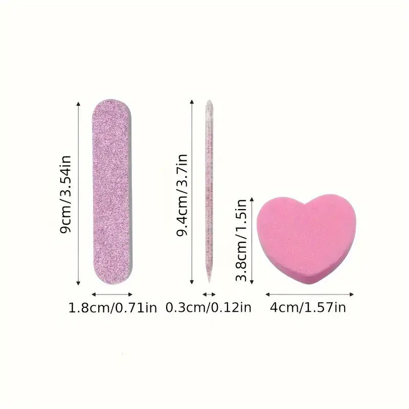 Pink Heart Nail Kit