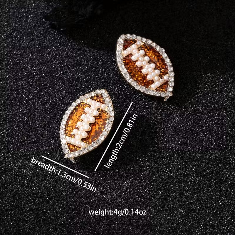 Pearl Football Stud Earrings