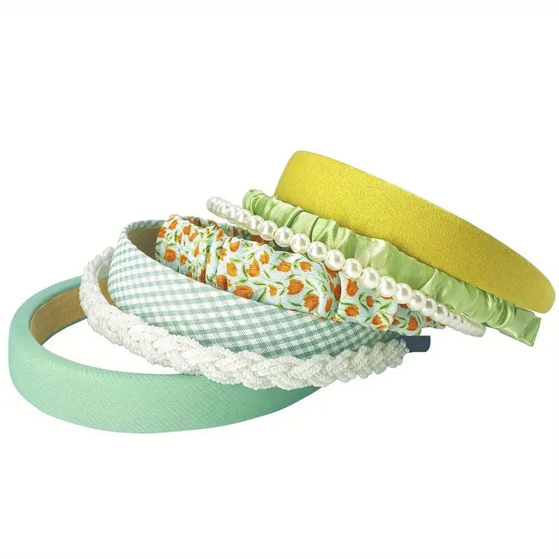 Green Pearl Spring Headband Pack of 7