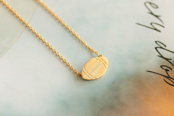 Football Thin Metal Necklace Sports