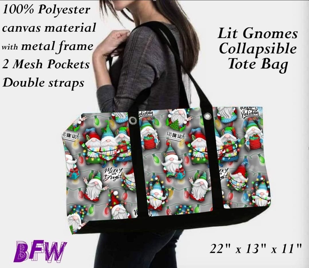 Lit Gnome Large Collapsible tote