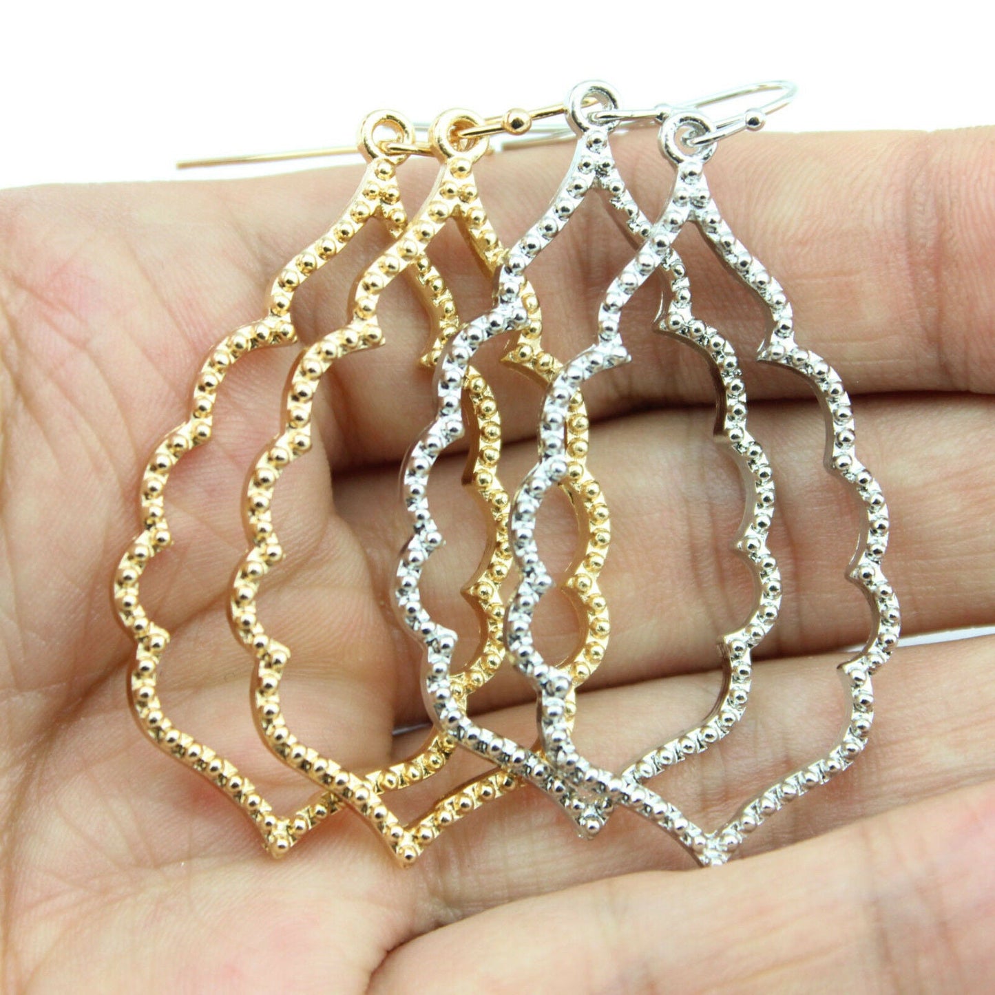 Darling Thin Metal Earrings Hang Open