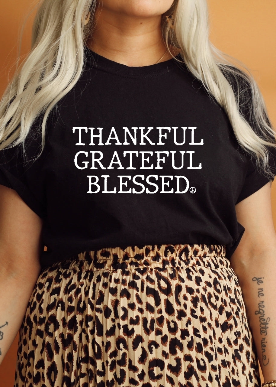 Thankful Grateful Blessed - Boyfriend Tee